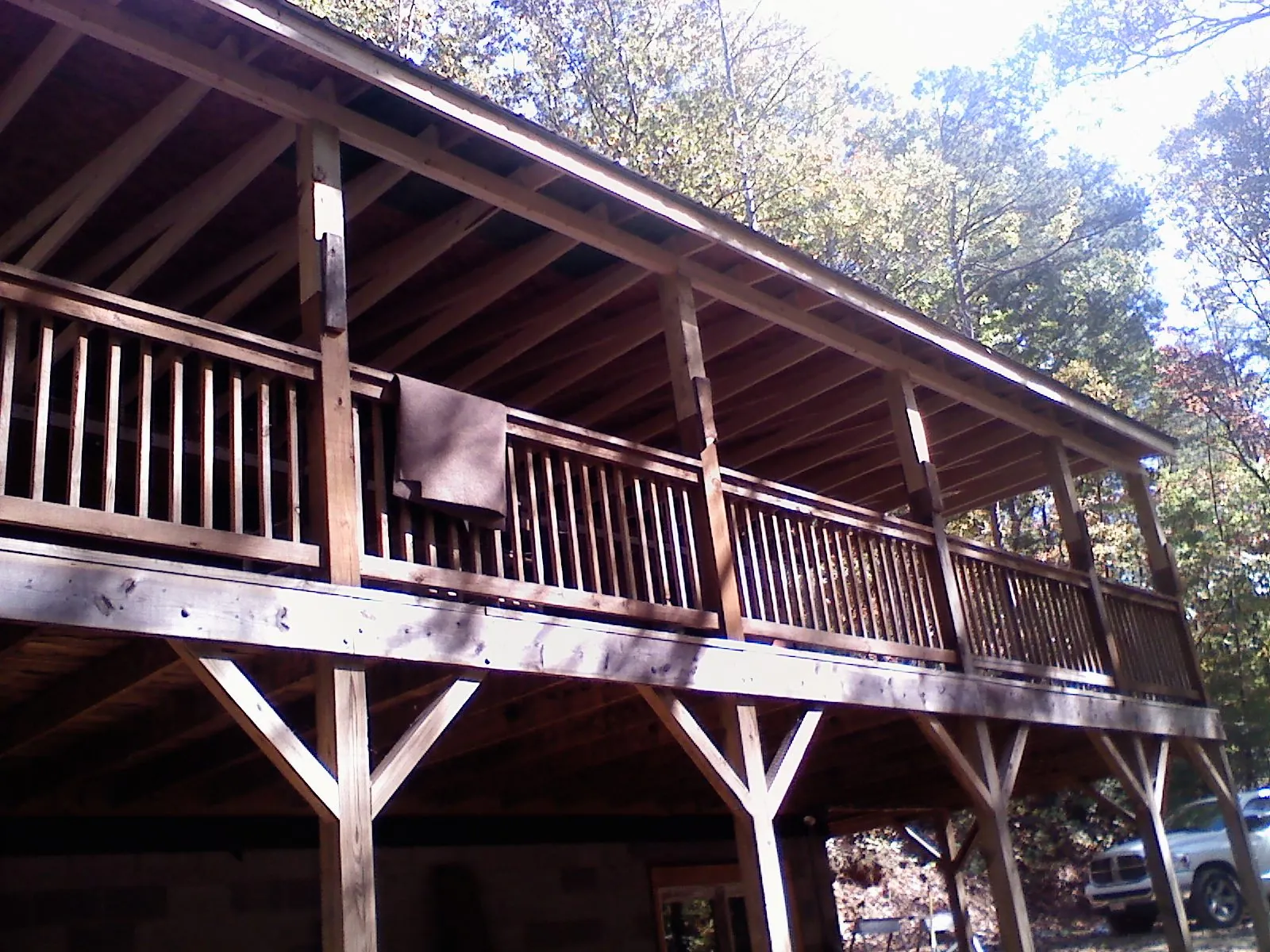 Timber framing under a new elevated porch and deck — Roof Leak Repair in Duffield by Roofing Brothers